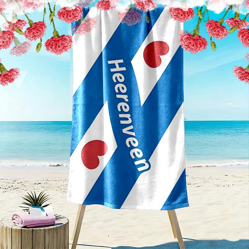 Пляжное полотенце с принтом SC Heerenveen, Большое мягкое быстросохнущее полотенце для пляжа, кемпинга, плавания
