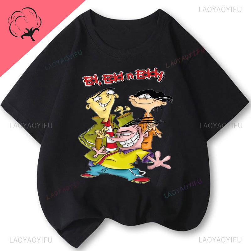 Ed Edd Eddy Boy Рубашка Эстетичные Мультяшные Персонажи Одежда для Фанатов Кавайи Комикс Повседневная Забавная Футболка с Принтом для Девочки Хлопок Унисекс Топ