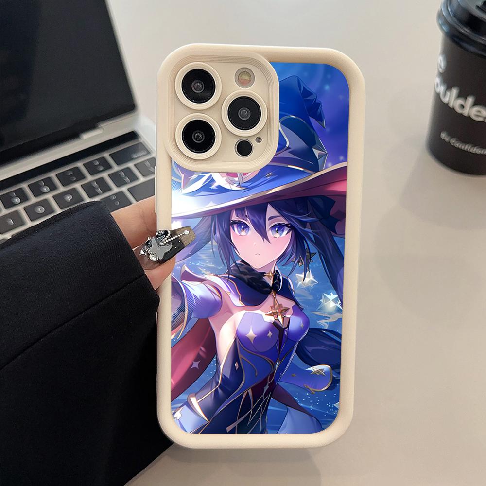 Game GI Mona Thicken TPU Mobile Phone Case for iPhone 17 16 15 14 13 12 11 Air Pro Max Plus Colorful Cover
