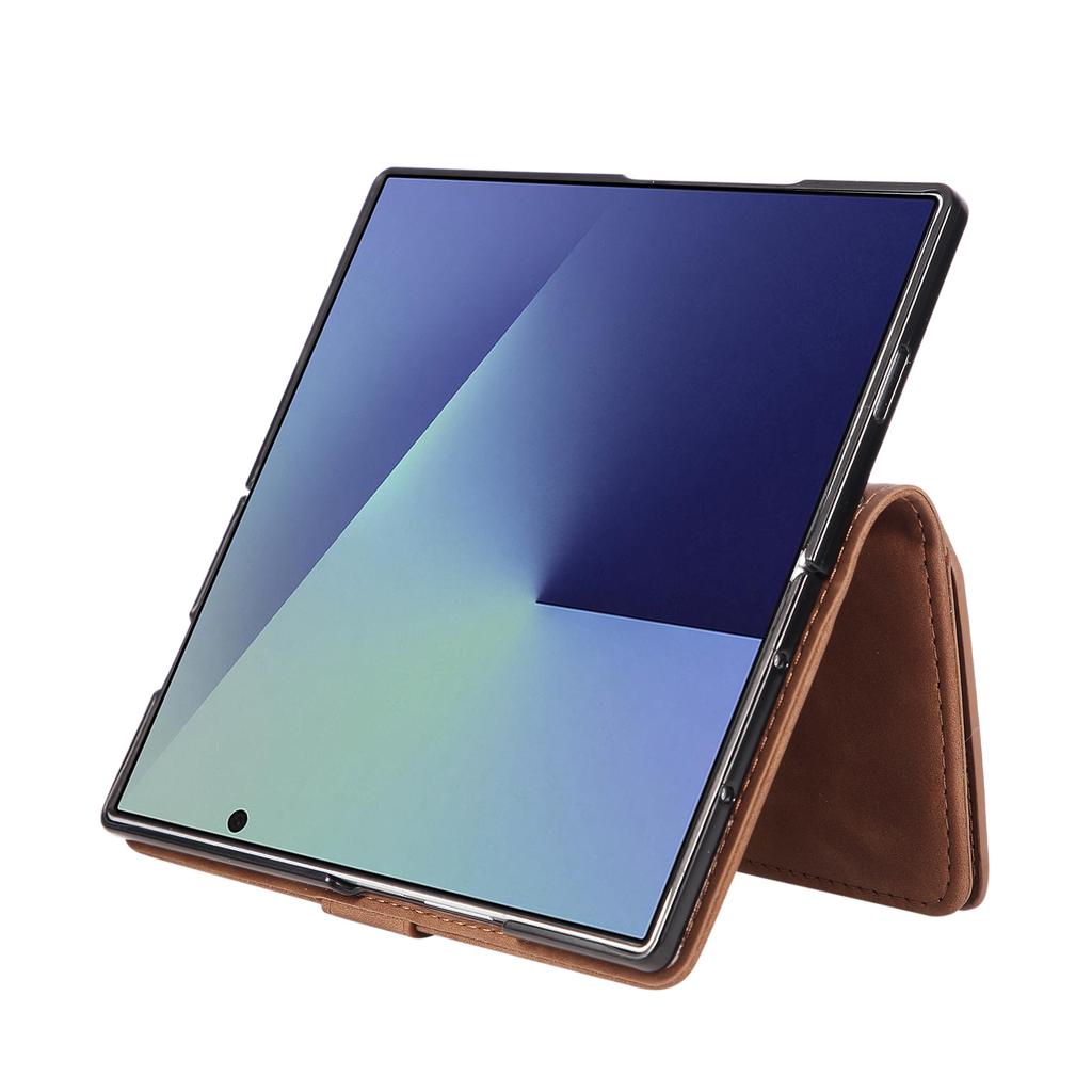 Магнитный кожаный чехол-кошелек на молнии для Samsung Galaxy Z Fold 7 6 5 4 3 5G Fold7 Fold6 с поддержкой карт и подставкой