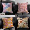 Full Print Floral Print Pattern Pillow Case Anti-dustmite Pillowcase Invisible Zipper Silky Short Plush Sofa Cushion Cover