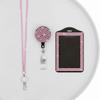 Retractable Lanyard Shiny Finish Badge Reel Bling Retractable Badge Holder  for Teachers