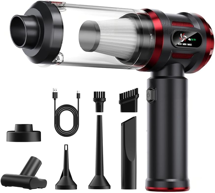 Wireless Handheld Portable Vacuum, 2 in 1 Suction & Blower, Sofa, Pet Hair, Crumbs, Dust (Silver)