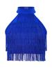Children‘s Latin Dance Outfit Sleeveless Back Straps Crop Top Layered Tassels and Matching Elastic Waist Fringe Pants for Salsa Competition