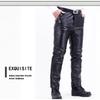 Men S Fleece Lined Thickened Pu Leather Straight Leg Casual Warm Windproof Long Pants
