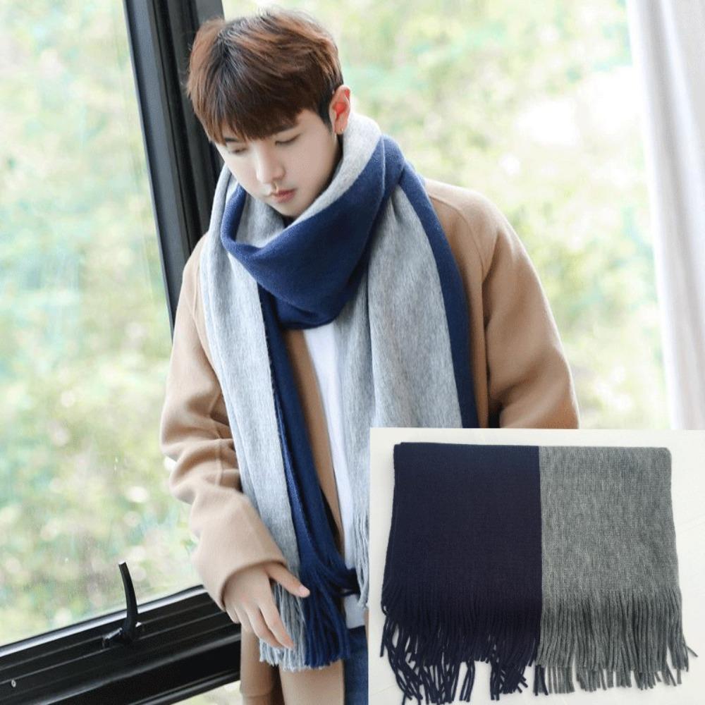 Windproof Long Wool Tassel Scarf Korean Style Winter Neckerchief Men Cashmere Scarf Women/Male
