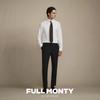 FULL MONTY Men's DP Wrinkle-Free Pure Cotton Business Formal Long Sleeve Shirt
