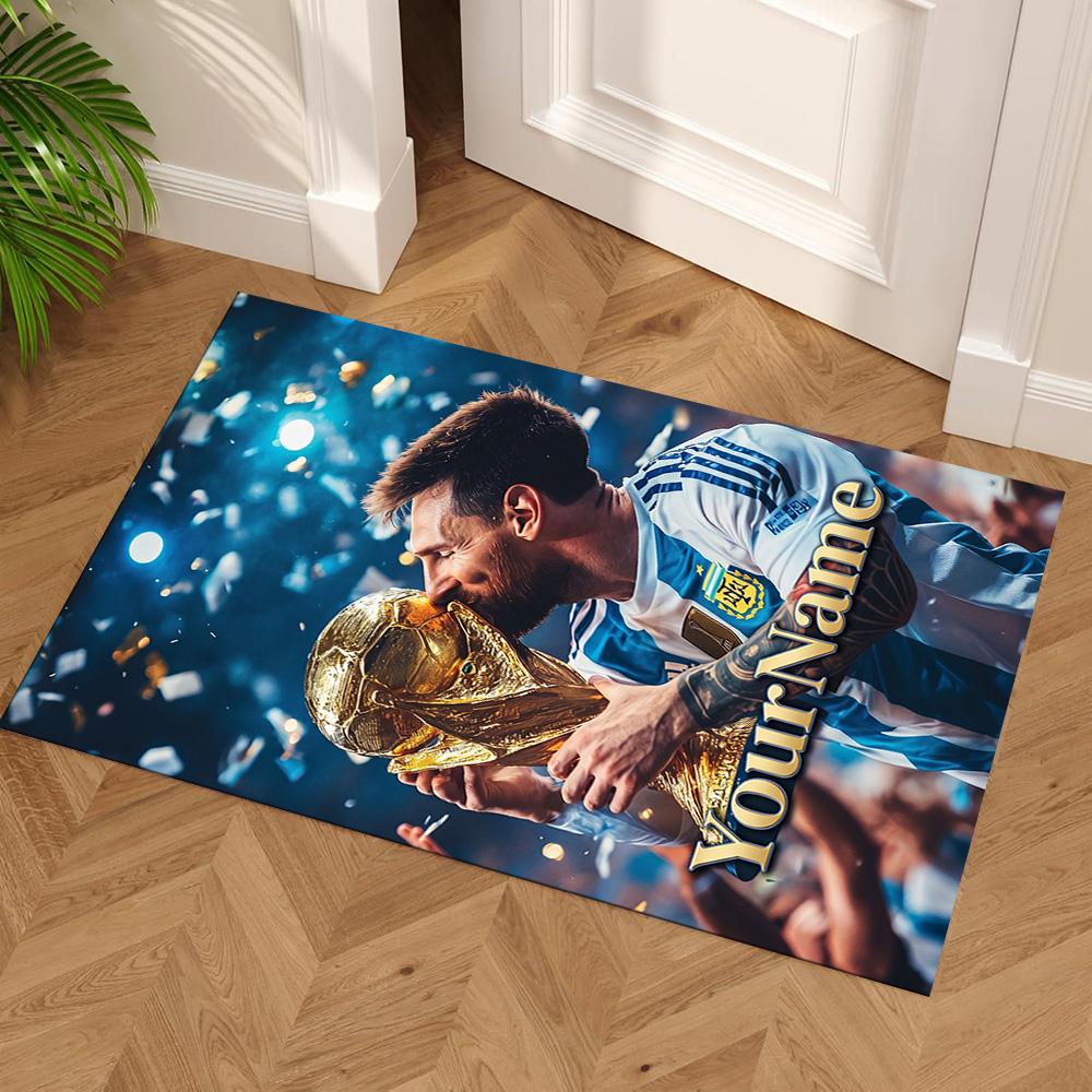 Messi Personalized Name Area Rug Suitable for Living Rooms Decorate room Outdoor Bedrooms Anti-slip Rug Decorate Offices Spiritual Gift