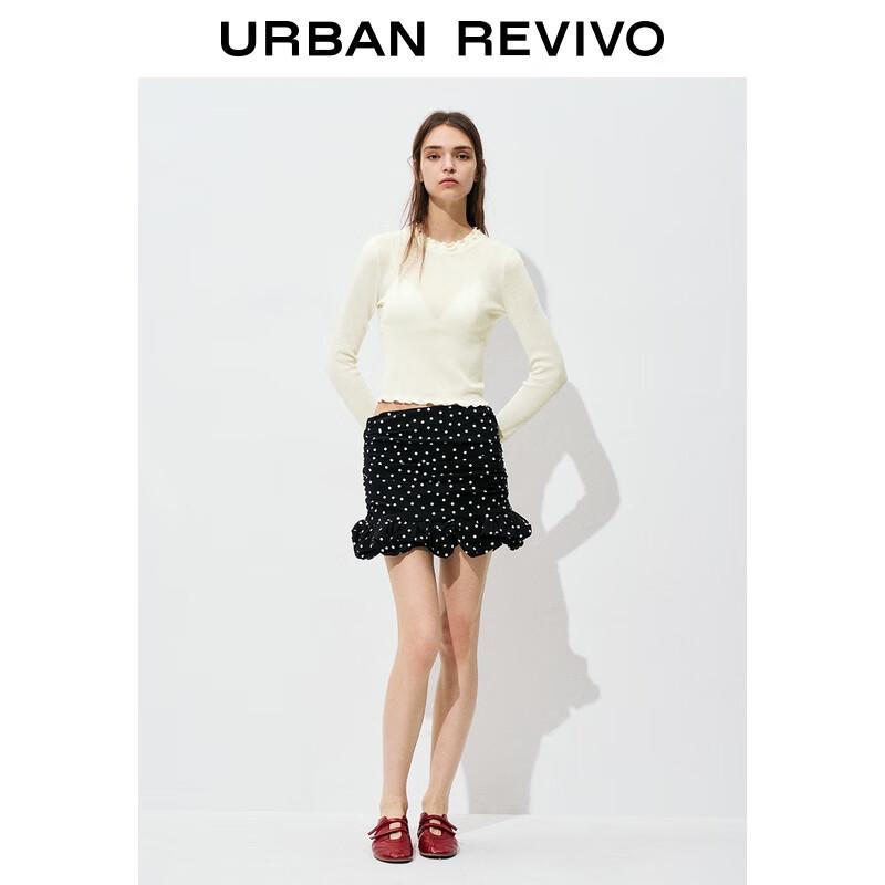 UR Women's Slim Fit Ruffle Trim Knit Sweater UYL950128