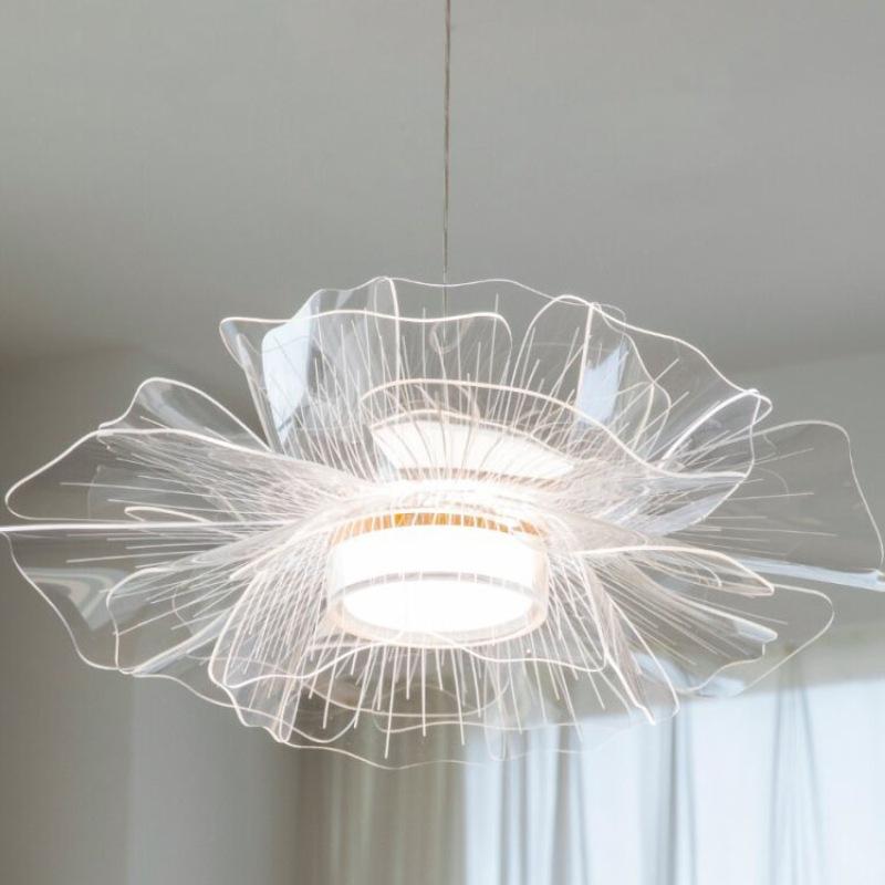 Современная минималистичная люстра для гостиной, креативная лампа-лепесток, лампа для спальни, роскошные лампы