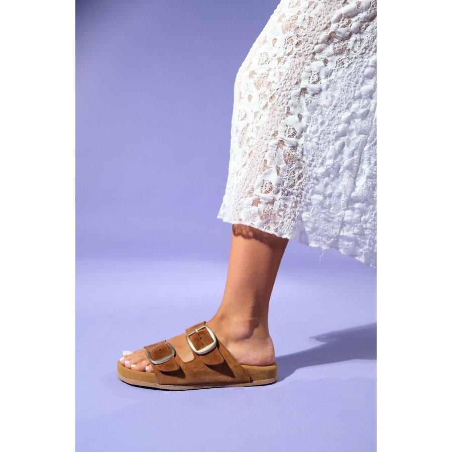 Женские повседневные летние тапочки из натуральной замши