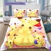 Pokémon Pikachu & Eevee Cute Bedding Set, 1 Duvet Cover & 2 Pillowcases, Suitable for Home, Ideal Gift for Pokémon Fans