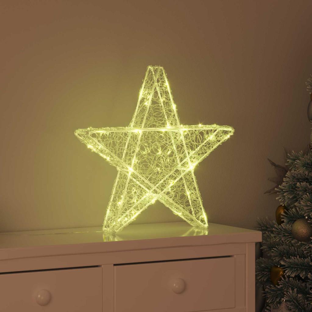 3D Star with 50 LEDs Warm White 55 x 53.5 x 10 cm Acrylic