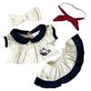 1 set Bow Hair Band Cotton Doll's Dress Whale Pattern Plush Doll Clothes  Children's Gift