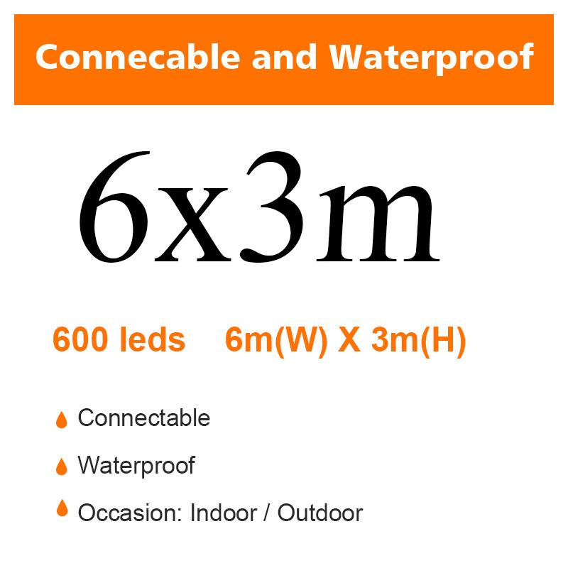 Светодиодные гирлянды-феи для улицы, водонепроницаемые, водопад, уличная гирлянда, шторные огни для патио, рождественское украшение для свадебной вечеринки