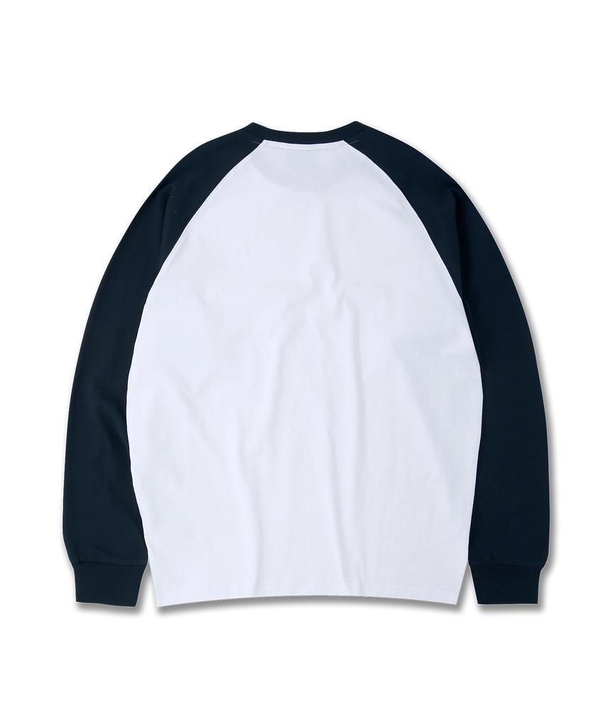 DOLPHIN WAVE APPAREL Dolphin Silicone Print Raglan Long Sleeve T-Shirt Navy