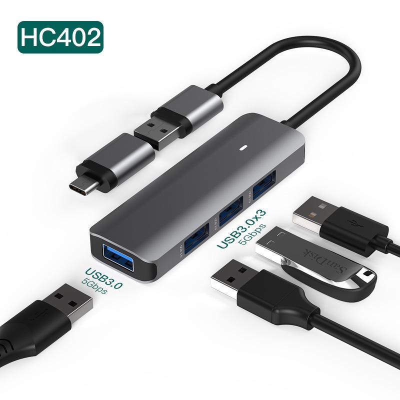 5-в-1 концентратор Type-C с портами SD/TF и USB 3.0 и 2-в-1 док-станция Type-C