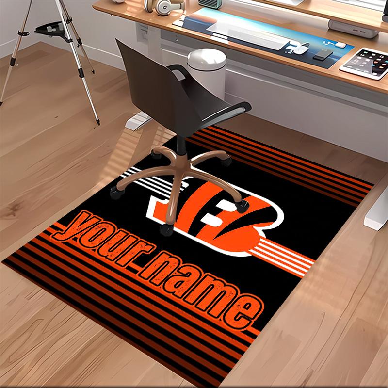 Custom personalization Bengals Print Area Rug - Soft, Washable Non-Slip Indoor Mat,Living Room,Home&Office Decorative Rug