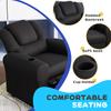 Kids Recliner Chair Pu Leather With Adjustable Backrest Footrest Padded Headrest Black