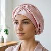 Женская атласная шапочка для сна с регулируемой резинкой, шелковая, для длинных кудрявых волос, однотонная, дышащая, для ухода за волосами, ночная шапочка