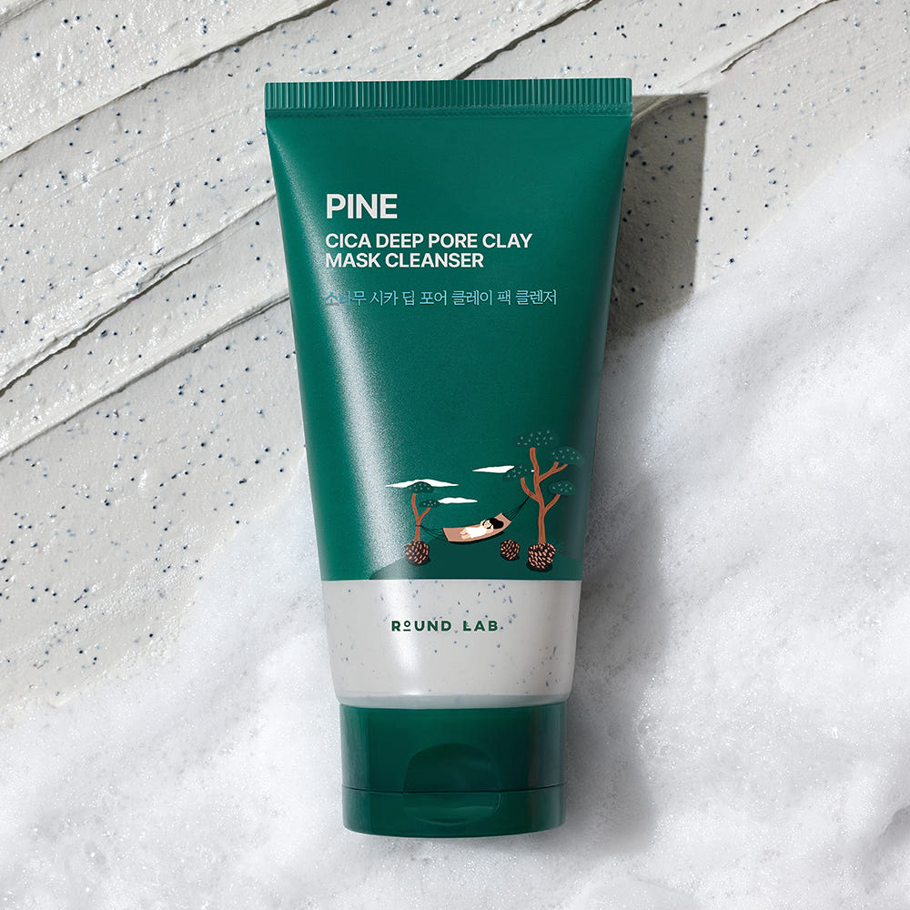 Round Lab Pine Cica Deep Pore Clay Pack Cleanser 2-in-1 Clay Mask & Facial Cleanser 150ml