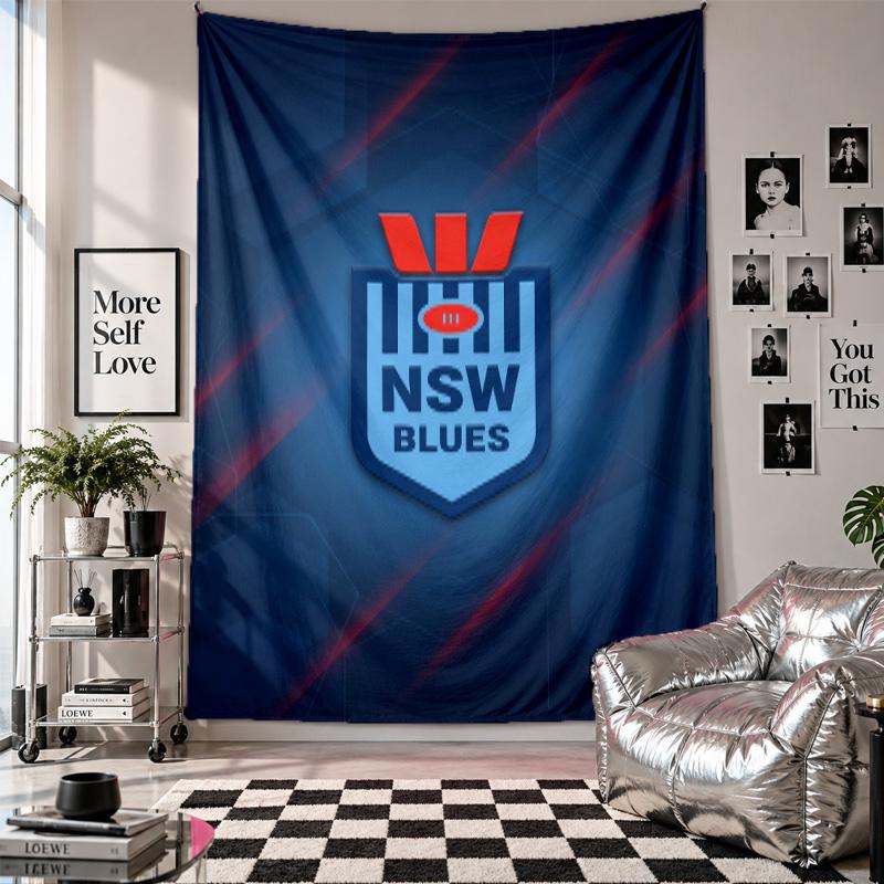 NSW Blues Wall Tapestry Home Decor Wall Hanging Cloth for Bedroom Living Room Background