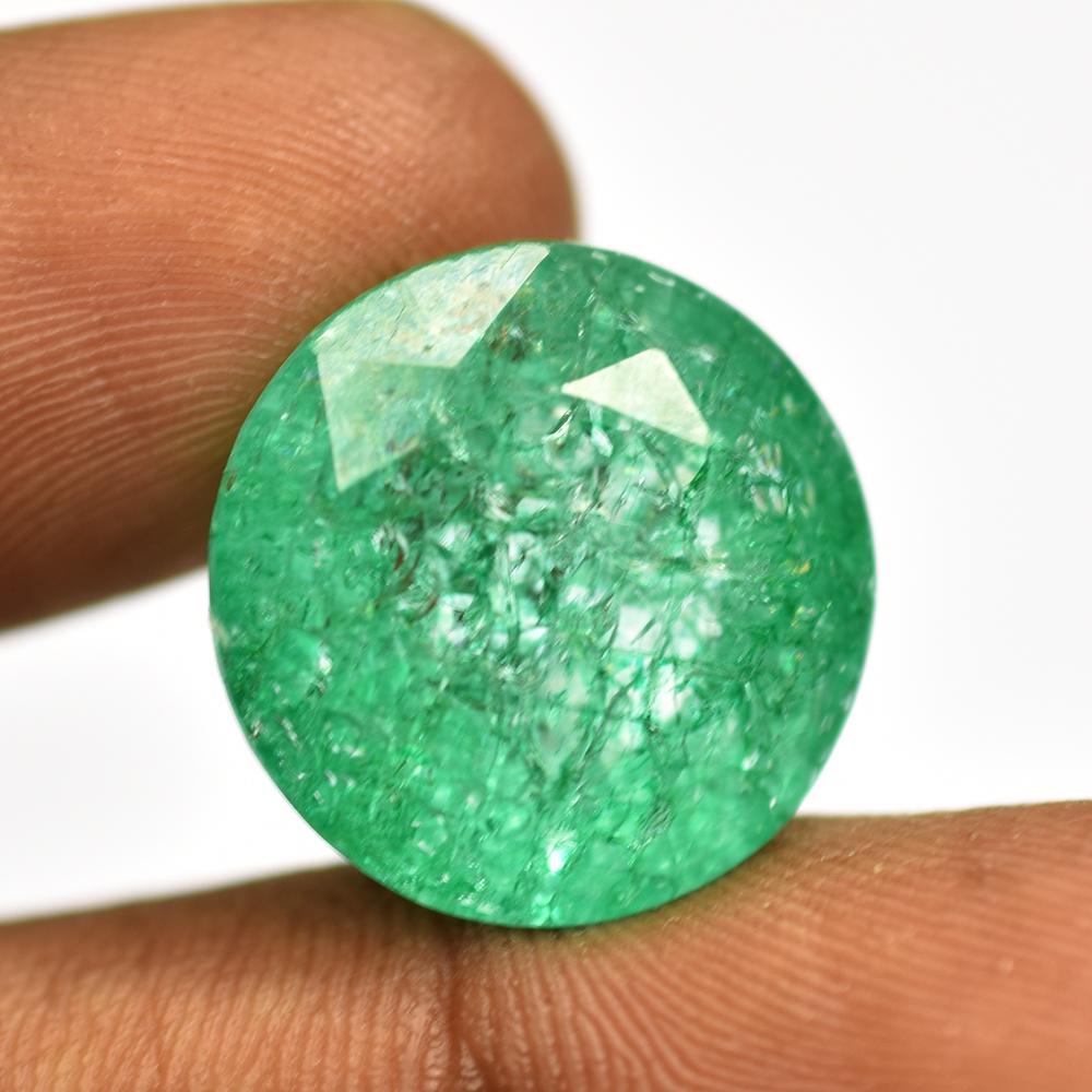 Natural Green Emerald Loose Gemstone 29.95 ct Round Cut for Jewelry Making and Gem Collections