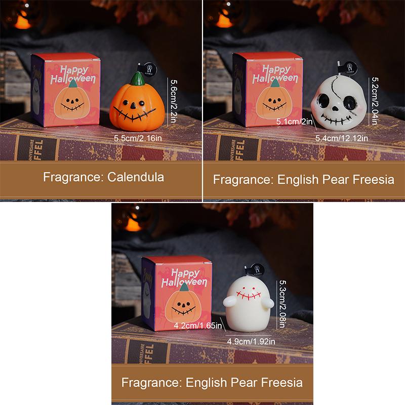 Хэллоуин Подарок Вечеринка Украшение Имитация Тыквы Ручная Работа Мультяшный Призрак Орнамент Свеча из Соевого Воска Атмосфера 3 Стиля