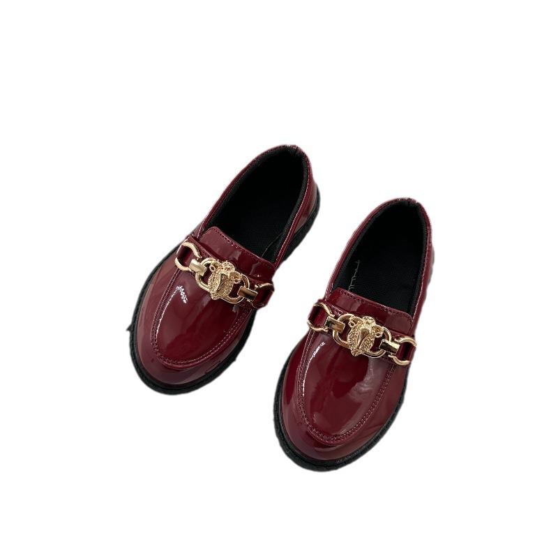 Детская повседневная кожаная обувь на весну и осень 2024 года: Стильный, Однотонный, Идеально подходит для повседневной носки и выступлений