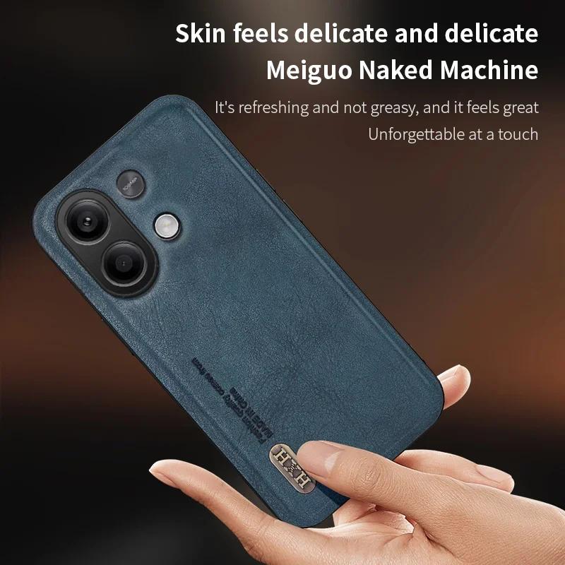 Magnetic for Xiaomi Redmi Note 14 13 4G 5G Pro Plus Global Version Case Leather Matte Soft Full Camera Protect Cover Shell Funda