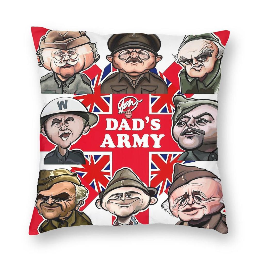 Dad'S Army Square Pillowcase Polyester Linen Velvet Pattern Zip Decor Pillow Case Sofa Seater Cushion Cover