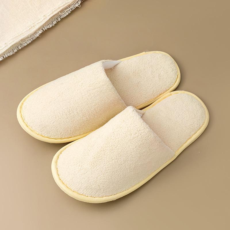 Luxury Disposable Slippers: Plush Coral Fleece, Non-Slip, Ideal for Home, Homestays, and Guest Comfort