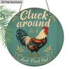 2D плоский алюминиевый забавный знак с курицей, круглый металлический знак, забавный подвесной знак с домашним животным для украшения заднего двора, забора сарая, предварительно просверленные отверстия для легкого