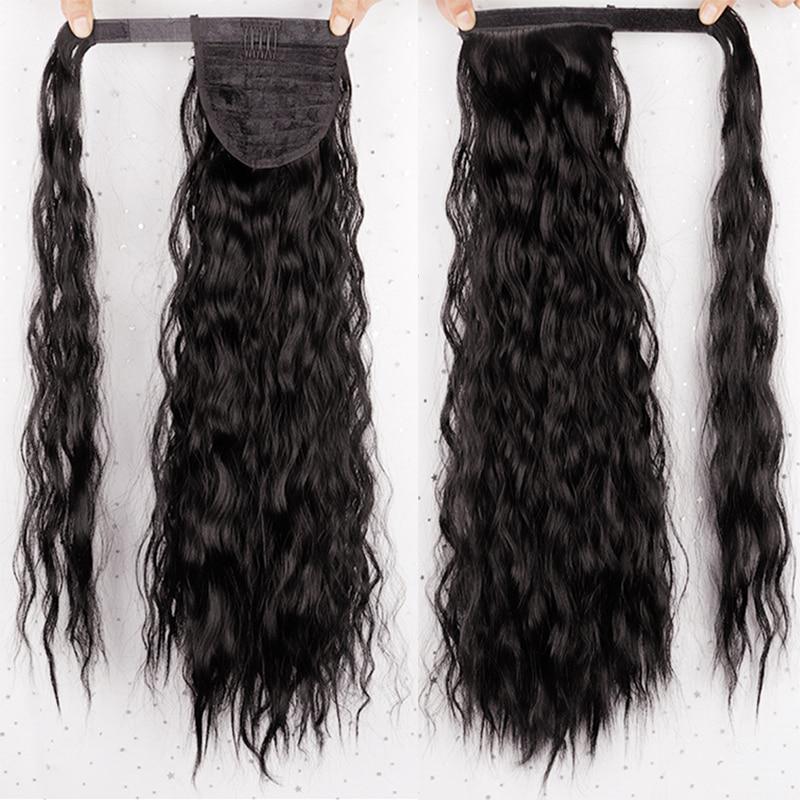 MERISIHAIR Женские длинные вьющиеся искусственные волосы на шнурке, наращивание хвоста, синтетические высокотемпературные волокна для наращивания волос