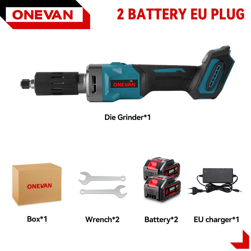 ONEVAN 2000W Brushless Electric Die Grinder 35000RPM 6mm Cordless 4 Gears Variable Grinding Rotary Tools For Makita 18v Battery
