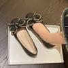 New Popular Fairy Style French Bow Beanie Shoes Women's Shallow Mouth Single Shoes Low Heel Shoes Ladyshoes Grandma Shoes