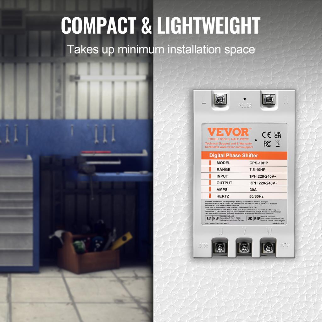 Цифровой преобразователь SucceBuy 5/7,5/10 л.с. Однофазный в трехфазный преобразователь Цифровой фазовращатель для жилых и малых коммерческих помещений