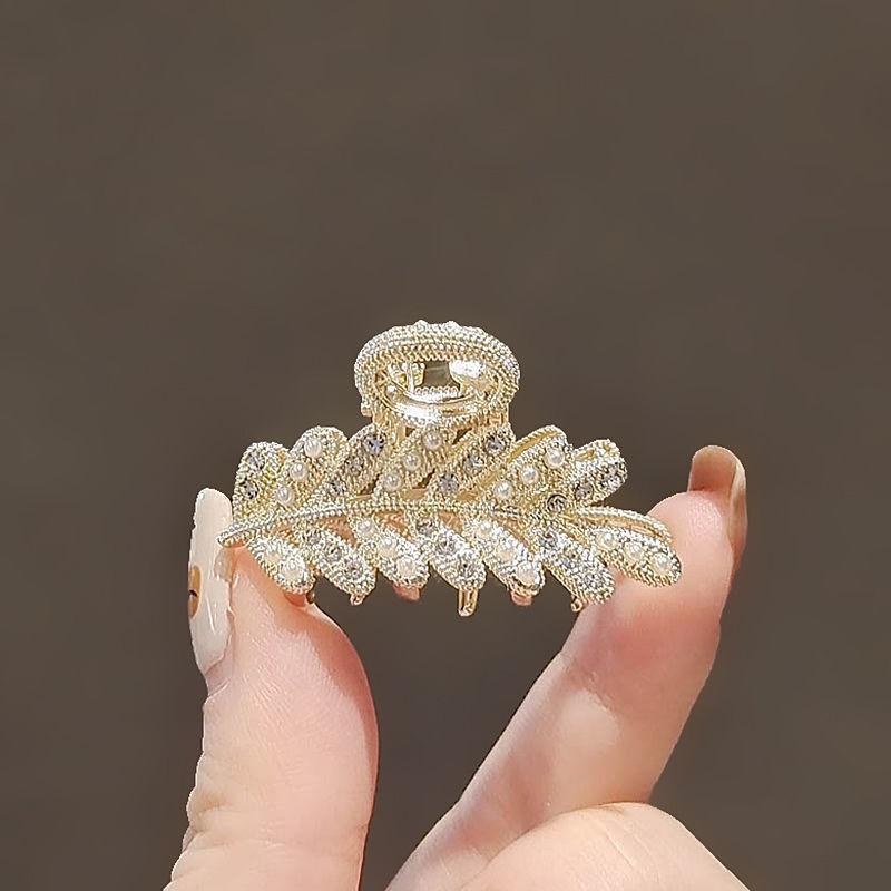 Маленькая заколка для волос Pearl Rhinaute, женская сетчатая заколка для знаменитостей, нежный высокий зажим для хвоста, корейская расширенная заколка для волос с боковым разрезом, головной убор