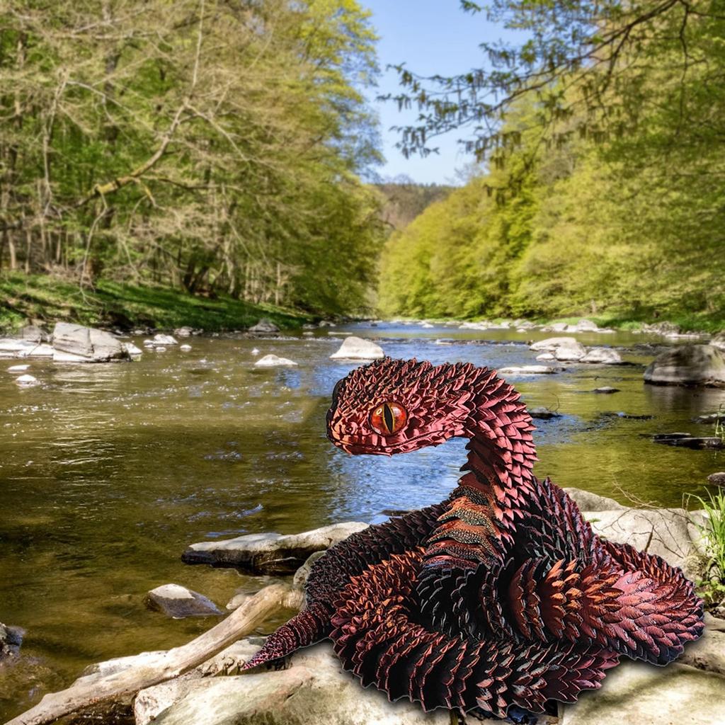 3D-печатные светящиеся радужные трансграничные поделки украшения подарок креативные ручные 3D-печатные украшения для автомобиля в виде змеи