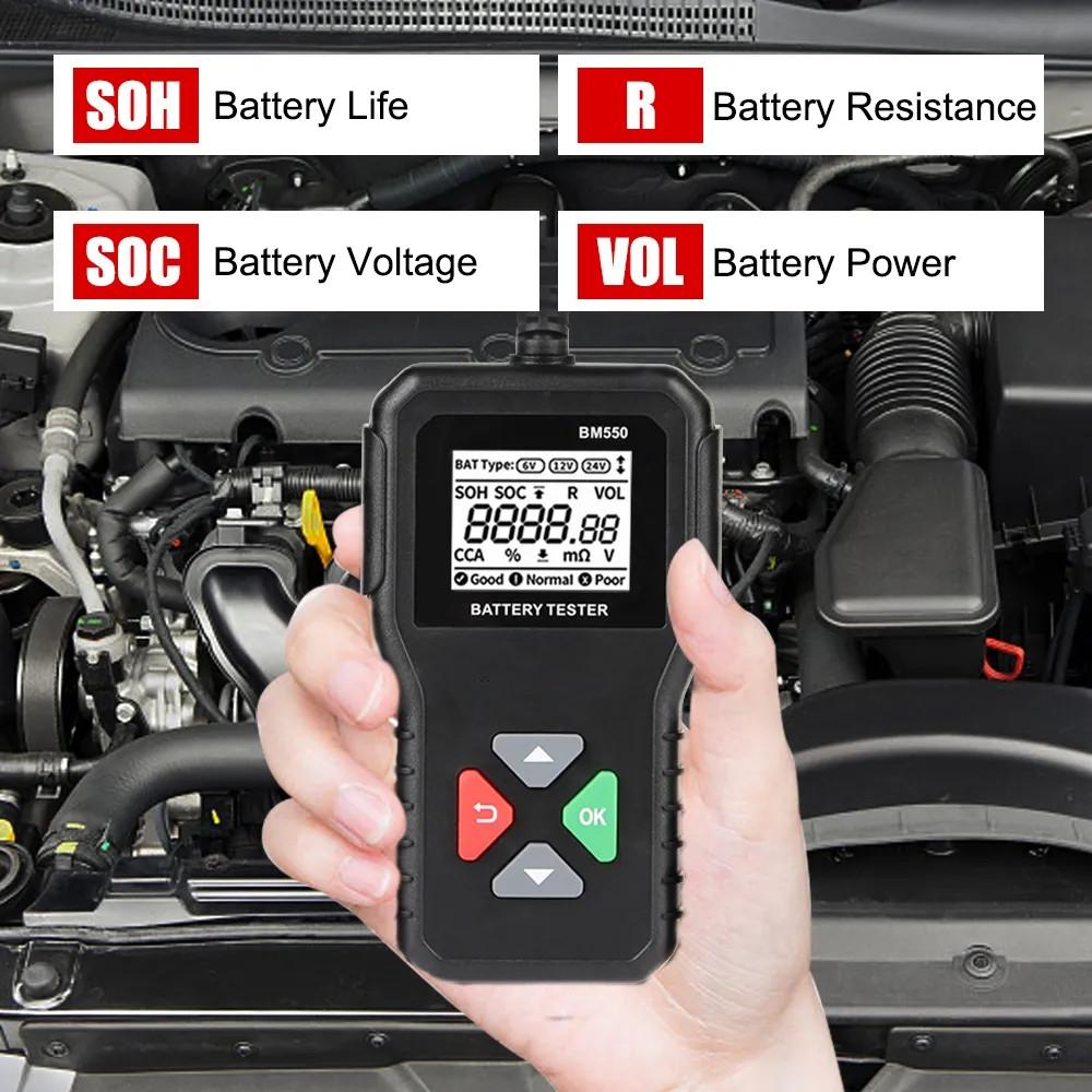 24 В 6 В 12 В тестер аккумулятора BM550 100-2000 CCA тестовый анализатор диагностический инструмент детектор аксессуары для автомобиля мотоцикла грузовика прицепа