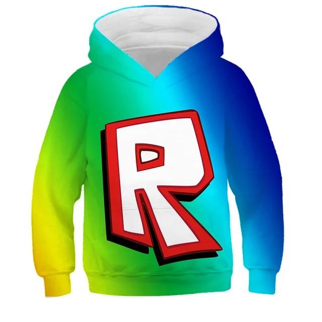 2025 MINISO Новая толстовка 3D с мультяшным принтом Roblox для мальчиков и девочек, с длинным рукавом, весенне-осенняя, повседневная толстовка, 4-14 лет
