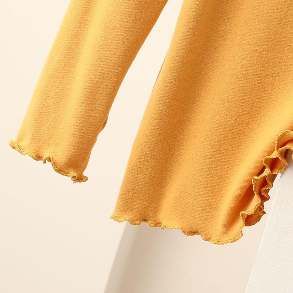 Women's Nano Fleece High Neck Ruffle Long Sleeve Warm T-shirt