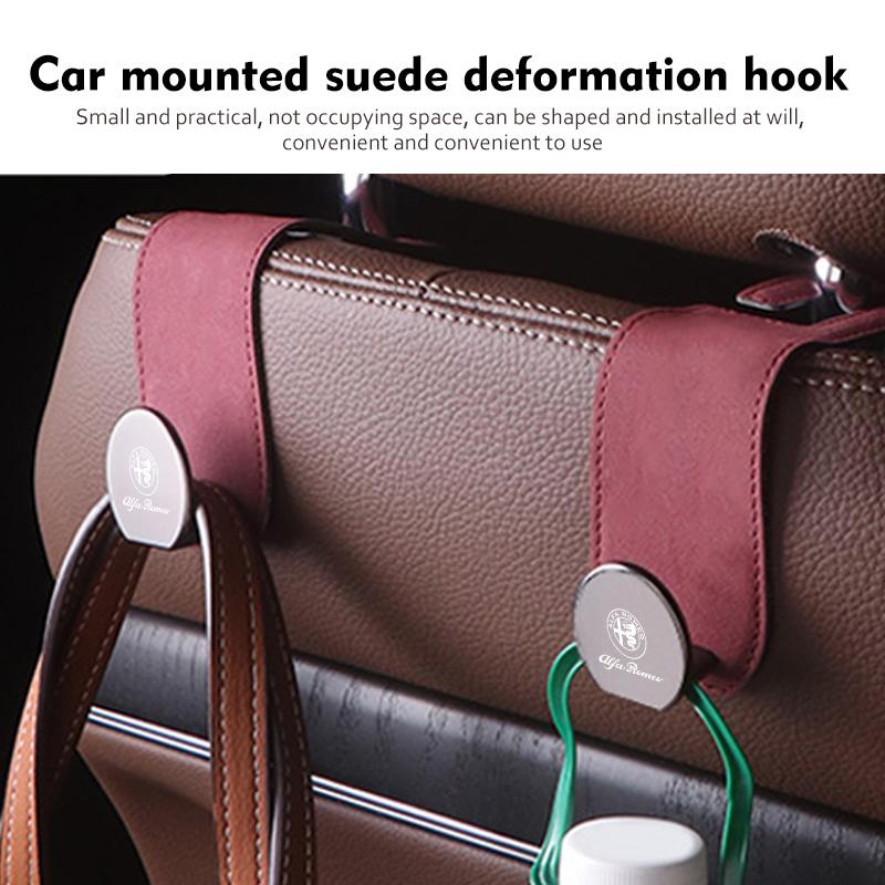 WTOM1 Car Seat Headrest Hook Wallet Storage Holder Auto Accessories For Alfa Romeo GT Stelvio F1 Brera Volante Tonale Gloria Disco
