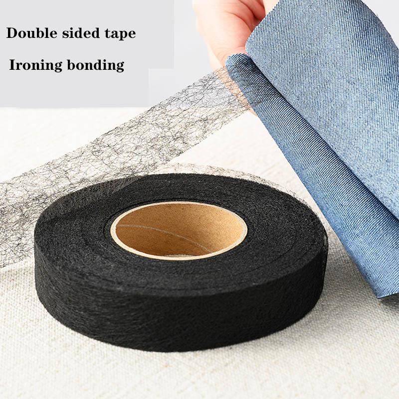 70 ярдов черно-белой двухсторонней подкладочной клеевой ткани для одежды, термоклеевой ленты для подгибки, подкладочной ткани, DIY швейные принадлежности для пэчворка