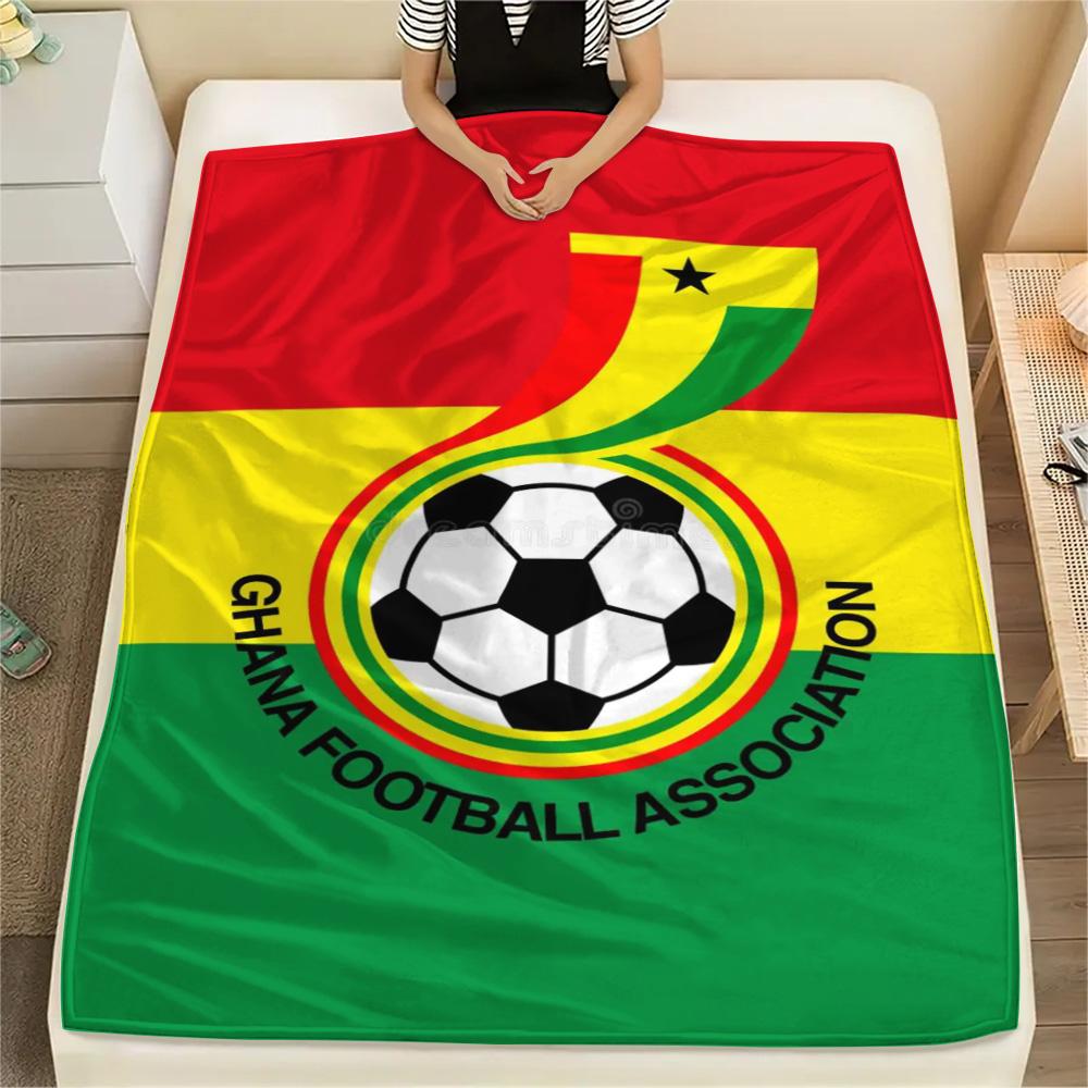 1Pc Ghana football Print Flannel Blanket High Quality Warm Comfortable Cover for All Seasons Perfect for Gifts Home Decor