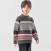 Мальчиковый ретро свитер с узором Fair Isle