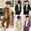 Stylish Boys' Spring/Autumn Tuxedo Set - Korean Style Suit for Flower Boys and Runway Fashion