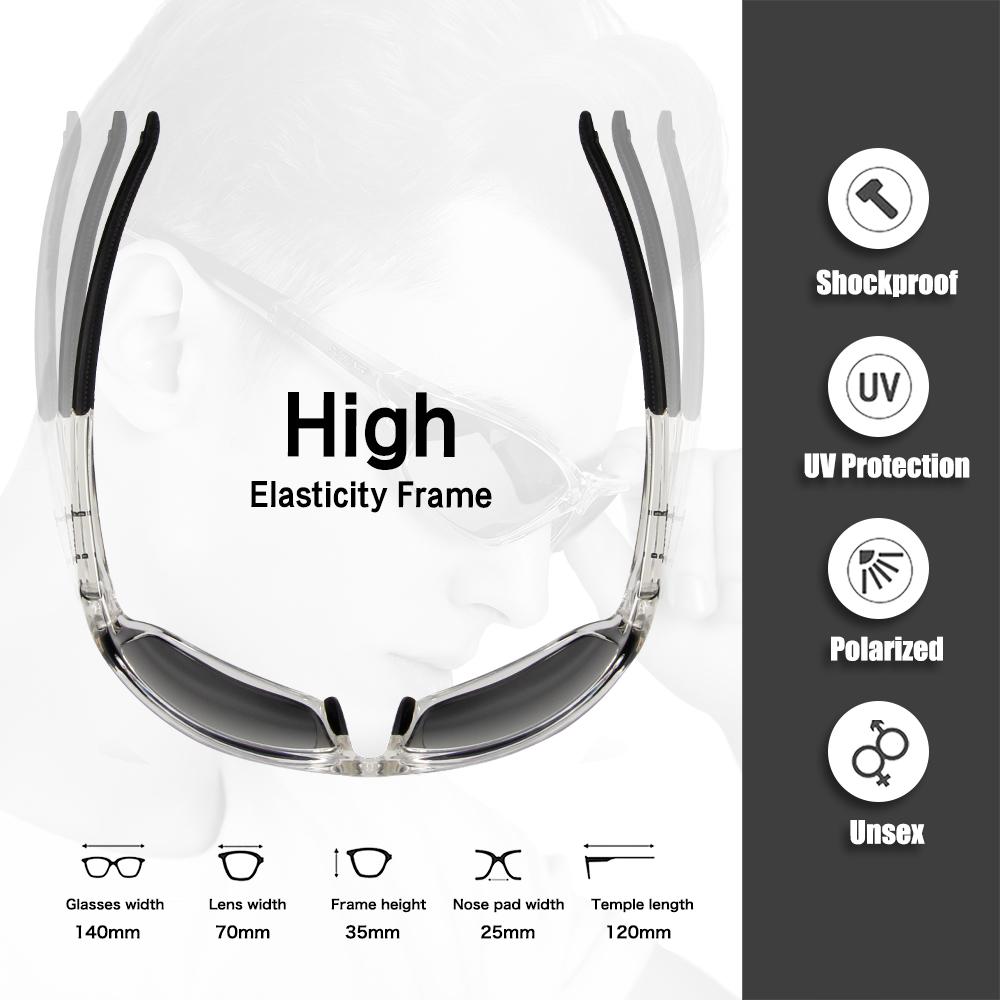 Queshark UV400 Polarized Camping Hiking Fishing Sport Eyewear Cycling Glasses MTB Bike Racing Bicycle Sunglasses Driving Goggles