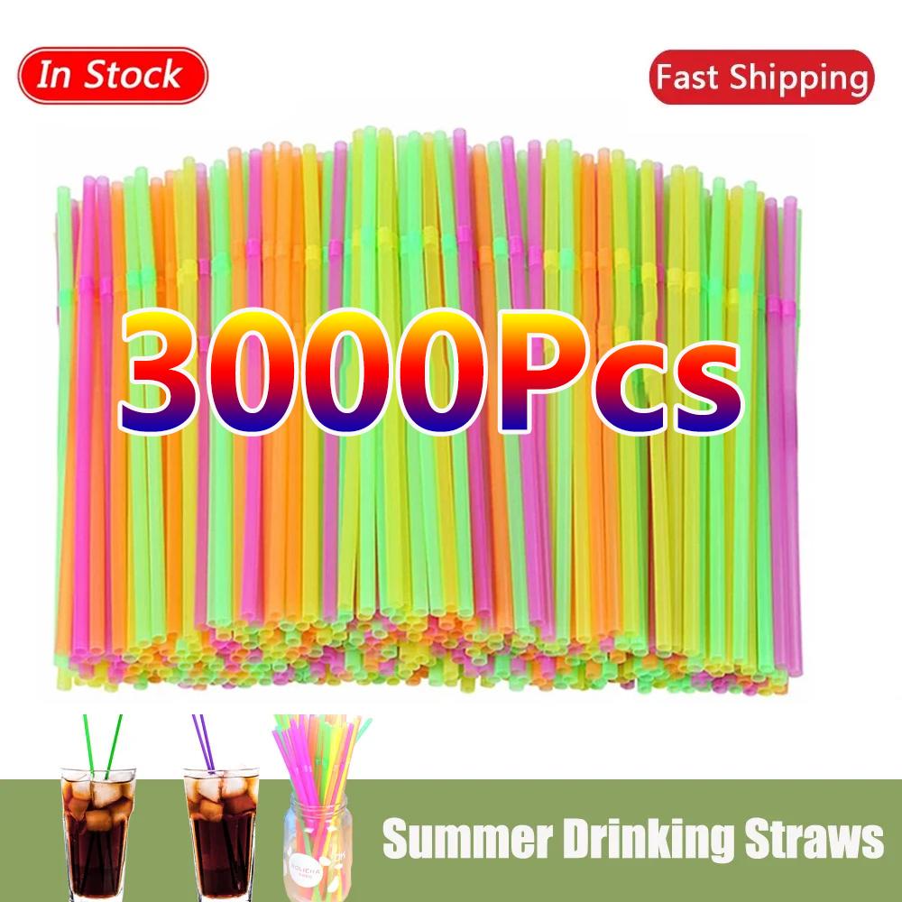 50-3000Pcs Multicolor Drinking Straws Rietjes Milk Tea Bar Party Wedding Kitchen Home Accessories Beverage Straw Wholesale