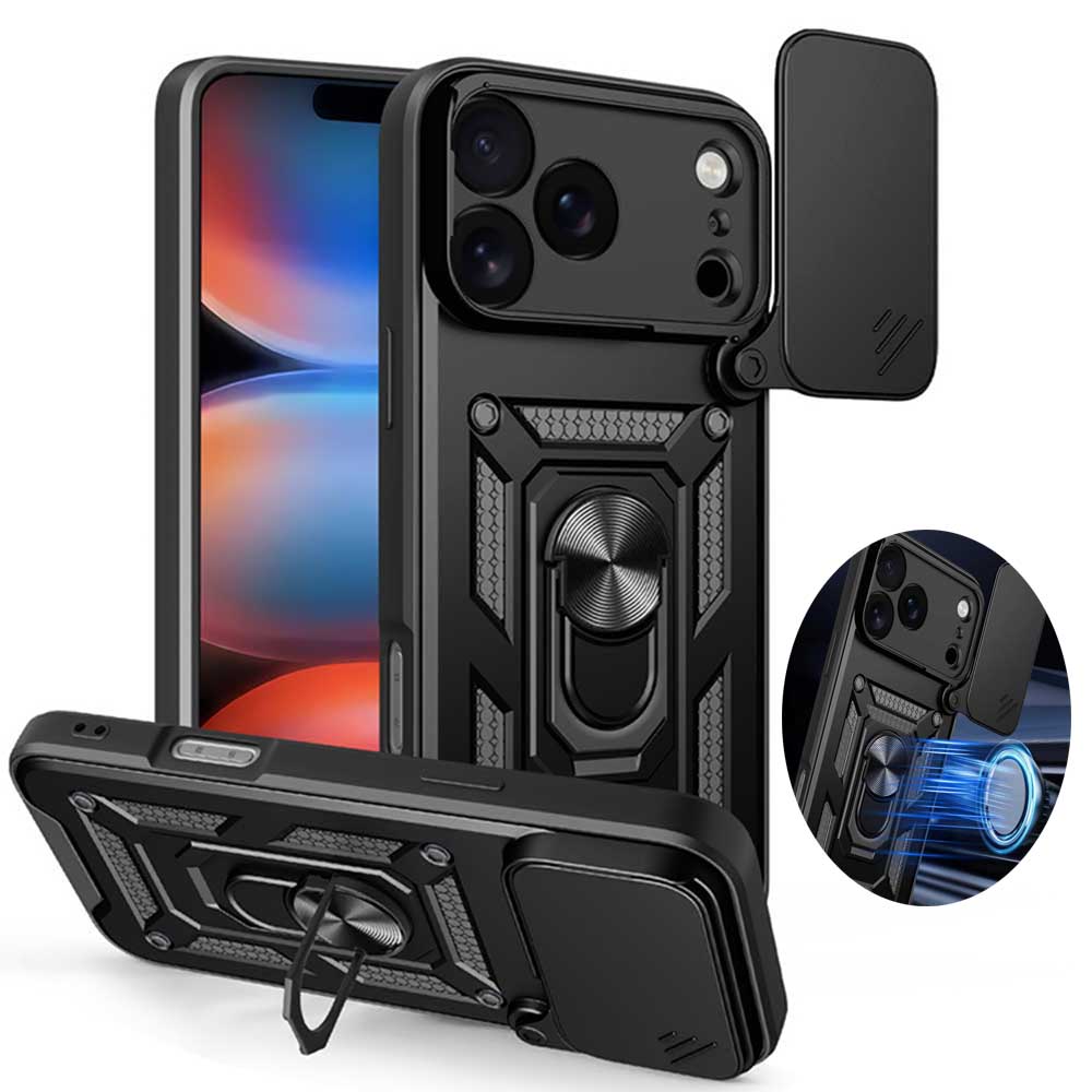 Противоударный бронированный чехол для iPhone 17 Pro Max Чехол для телефона с автомобильным держателем для iPhone 17Pro 17Air Защита объектива камеры Fundas